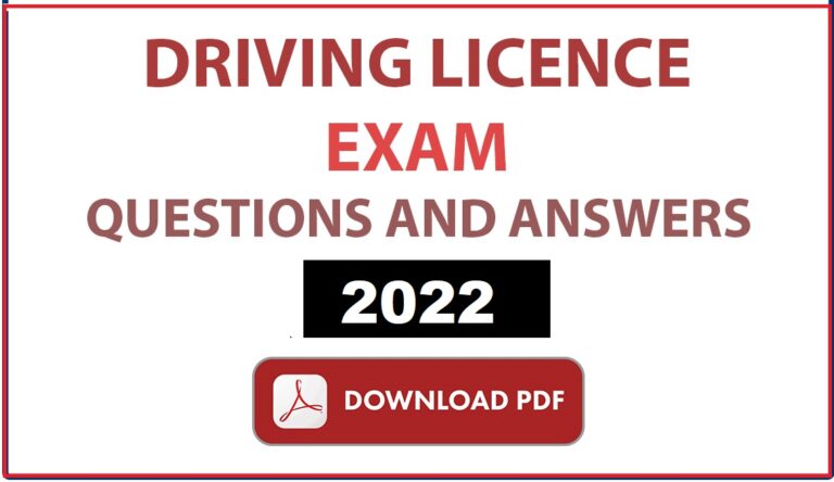 Driving Licence Exam Questions and Answers pdf